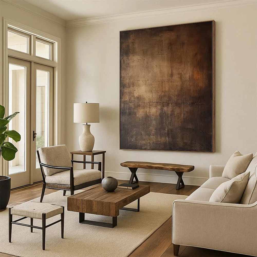 Brown_Abstract_Rustic_Textured_Acrylic_Canvas_Wall_Art_PZEY7 wall art